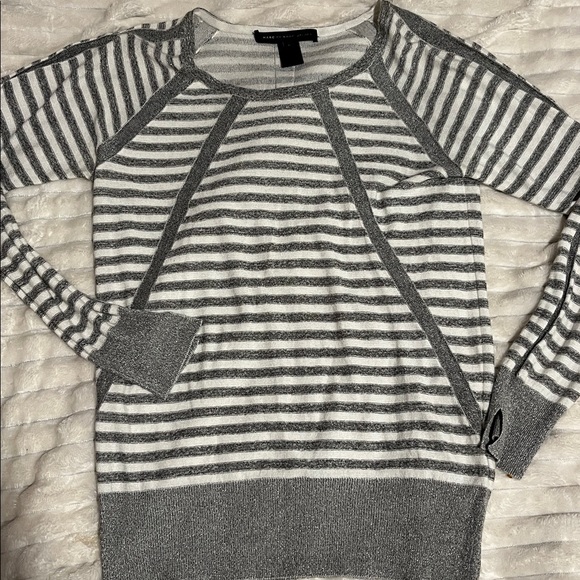 Marc By Marc Jacobs Gray and White Striped Top - Picture 1 of 5